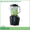 Máy xay sinh tố Philips HR2291-41 thiết kế độc đáo  màu đen sang trọng xay được nhiều loại thực phẩm khác nhau Máy vận hành với mức công suất 600W cùng lưỡi dao 4 cánh và 2 cánh bằng thép không gỉ  Chân đế chống trượt hạn chế rung lắc khi đang sử dụng