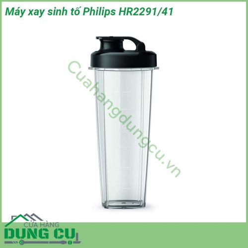 Máy xay sinh tố Philips HR2291-41 thiết kế độc đáo  màu đen sang trọng xay được nhiều loại thực phẩm khác nhau Máy vận hành với mức công suất 600W cùng lưỡi dao 4 cánh và 2 cánh bằng thép không gỉ  Chân đế chống trượt hạn chế rung lắc khi đang sử dụng