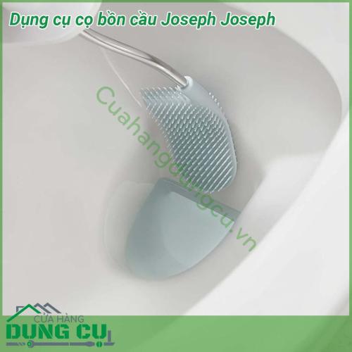 Dụng cụ cọ bồn cầu Joseph Joseph chất liệu không thấm nước cho phép chất lỏng thoát ra nhanh chóng ít nhỏ giọt giữa việc làm sạch và cất giữ  Thiết kế chống tắc nghẽn khoảng cách giữa các sợi lông rộng đảm bảo chất bẩn dễ dàng rửa sạch