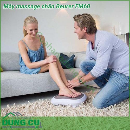 Máy massage chân Beurer FM60 được thiết kế với 6 đầu massage với 18 đầu (núm) massage theo khuôn hình bàn chân của bạn với mỗi khu vực có 3 đầu quay massage nhỏ sẽ mát xa nhẹ nhàng êm ái các huyệt đạo vùng gan bàn chân mang lại cảm giác thư thái dễ chịu