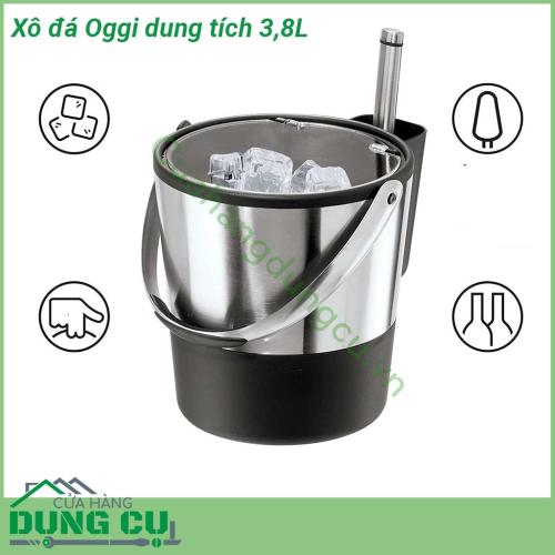 Xô đá Oggi dung tích 3 8L với thiết kế sâu lòng xô ngâm rượu hay xô ướp rượu được sử dụng bằng cách đổ nước đá đá viên và đặt rượu bia bên trong rất tiện lợi Sản phẩm có thiết kế tay cầm giúp cho bạn dễ dàng hơn khi di chuyển