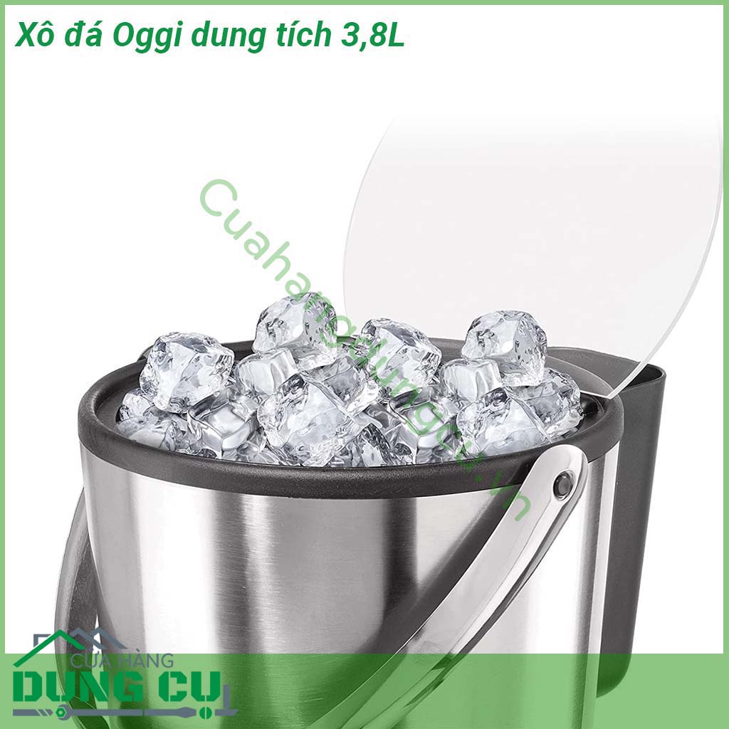 Xô đá Oggi dung tích 3 8L với thiết kế sâu lòng xô ngâm rượu hay xô ướp rượu được sử dụng bằng cách đổ nước đá đá viên và đặt rượu bia bên trong rất tiện lợi Sản phẩm có thiết kế tay cầm giúp cho bạn dễ dàng hơn khi di chuyển