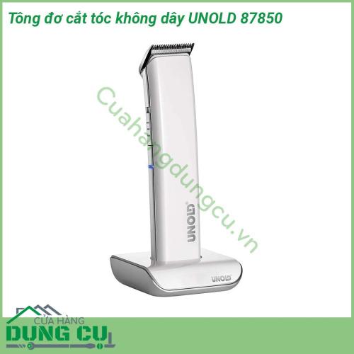 Tông đơ cắt tóc không dây UNOLD 87850 sở hữu thiết kế thời trang và hiện đại tông đơ Unold cung cấp 4 phụ kiện cắt có thể tháo rời gồm 3 6 9 mm và một đầu có thể điều chỉnh riêng 3 3 5 4 5 mm đáp ứng mọi nhu cầu về căt tóc của bạn