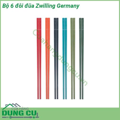 Bộ 6 đôi đũa Zwilling Germany với 6 màu khác nhau bưởi quất chanh lựu dâu tằm bơ được làm từ chất liệu nhựa PPS cao cấp bền và an toàn  Đầu đũa có kết cấu chống trượt Tay cầm có cấu trúc thoải mái  Dễ dàng làm sạch an toàn với máy rửa chén