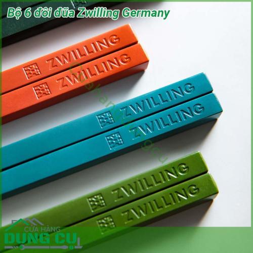 Bộ 6 đôi đũa Zwilling Germany với 6 màu khác nhau bưởi quất chanh lựu dâu tằm bơ được làm từ chất liệu nhựa PPS cao cấp bền và an toàn  Đầu đũa có kết cấu chống trượt Tay cầm có cấu trúc thoải mái  Dễ dàng làm sạch an toàn với máy rửa chén