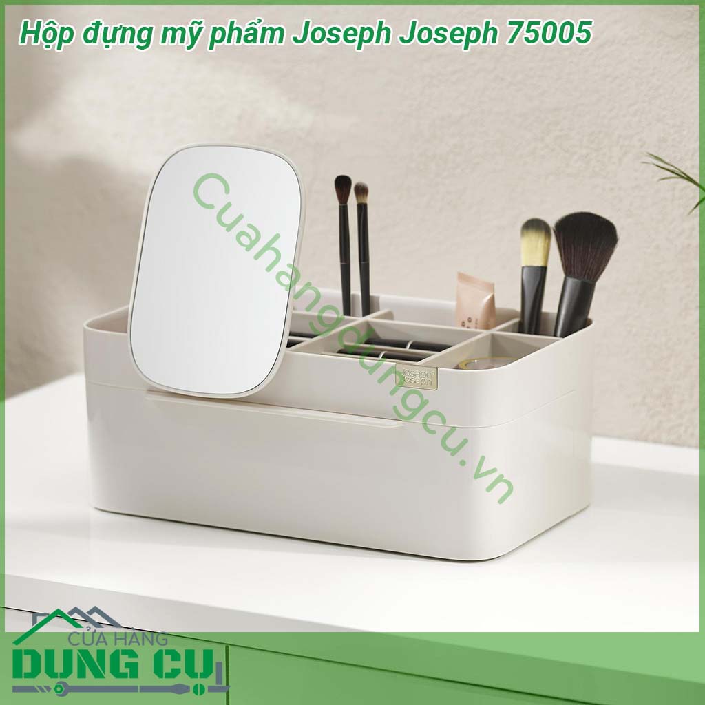 Hộp đựng mỹ phẩm Joseph Joseph 75005 màu trắng kem được thiết kế thông minh tối ưu không gian lưu trữ Hộp được chia thành nhiều ngăn nhỏ với độ sâu rộng khác nhau Hộp được làm từ nhựa cao cấp không chứa BPA an toàn khi sử dụng  