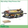 Bếp nướng 2 tầng Princess Oval được làm bằng đá chất liệu chống dính cao cấp do đó bạn có thể nướng mà không cần bất kỳ dầu hoặc bơ Bộ sản phẩm được hoàn thành với 8 chảo mà bạn có thể sử dụng để nấu trứng bánh kếp hoặc phô mai nấu chảy