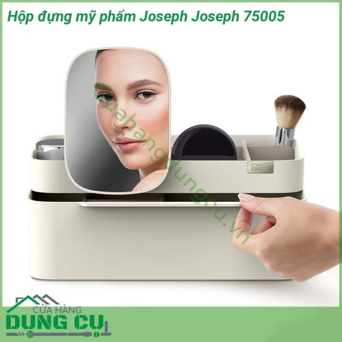 Hộp đựng mỹ phẩm Joseph Joseph 75005 màu trắng kem được thiết kế thông minh tối ưu không gian lưu trữ Hộp được chia thành nhiều ngăn nhỏ với độ sâu rộng khác nhau Hộp được làm từ nhựa cao cấp không chứa BPA an toàn khi sử dụng  