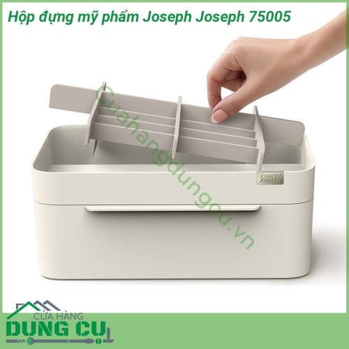 Hộp đựng mỹ phẩm Joseph Joseph 75005 màu trắng kem được thiết kế thông minh tối ưu không gian lưu trữ Hộp được chia thành nhiều ngăn nhỏ với độ sâu rộng khác nhau Hộp được làm từ nhựa cao cấp không chứa BPA an toàn khi sử dụng  