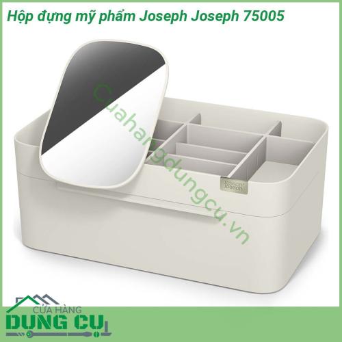 Hộp đựng mỹ phẩm Joseph Joseph 75005 màu trắng kem được thiết kế thông minh tối ưu không gian lưu trữ Hộp được chia thành nhiều ngăn nhỏ với độ sâu rộng khác nhau Hộp được làm từ nhựa cao cấp không chứa BPA an toàn khi sử dụng  