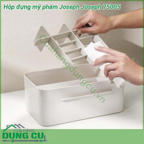 Hộp đựng mỹ phẩm Joseph Joseph 75005 màu trắng kem được thiết kế thông minh tối ưu không gian lưu trữ Hộp được chia thành nhiều ngăn nhỏ với độ sâu rộng khác nhau Hộp được làm từ nhựa cao cấp không chứa BPA an toàn khi sử dụng  