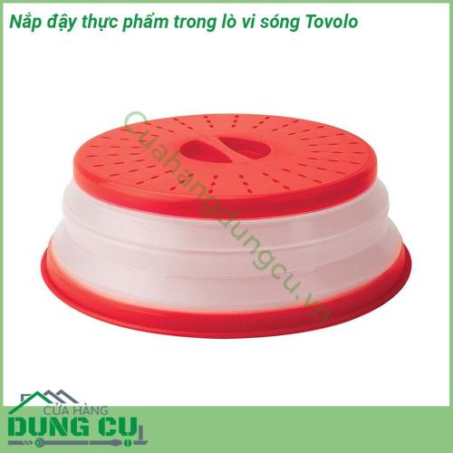 Nắp đậy thực phẩm trong lò vi sóng Tovolo được làm bằng nhựa và silicone an toàn không chứa BPA an toàn khi sử dụng trong lò vi sóng Các lỗ nhỏ trên đỉnh nắp giúp hơi nước thoát ra ngoài lưu thông để ngăn ngừa sự tích tụ hơi nước