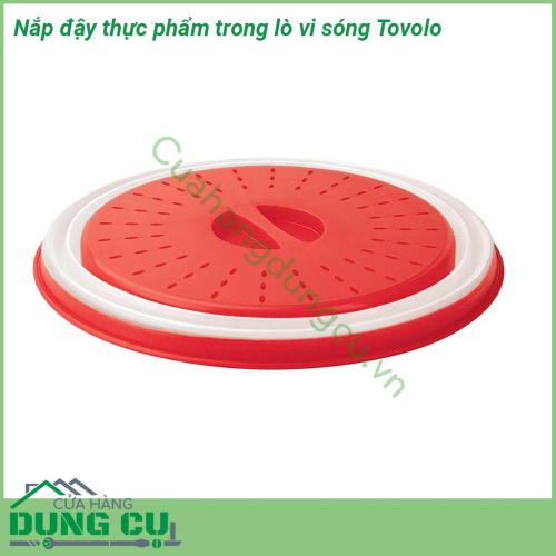 Nắp đậy thực phẩm trong lò vi sóng Tovolo được làm bằng nhựa và silicone an toàn không chứa BPA an toàn khi sử dụng trong lò vi sóng Các lỗ nhỏ trên đỉnh nắp giúp hơi nước thoát ra ngoài lưu thông để ngăn ngừa sự tích tụ hơi nước