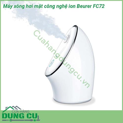 Máy xông hơi mặt công nghệ ion Beurer FC72 thiết kế đơn giản với công nghệ phun sương Ion hiện đại giúp trẻ hóa làn da ngăn ngừa da khỏi bị khô mở lỗ chân lông Hiệu quả làm sạch sâu mang lại vẻ đẹp tự nhiên của làn da của bạn