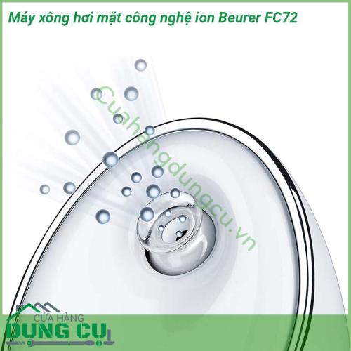 Máy xông hơi mặt công nghệ ion Beurer FC72 thiết kế đơn giản với công nghệ phun sương Ion hiện đại giúp trẻ hóa làn da ngăn ngừa da khỏi bị khô mở lỗ chân lông Hiệu quả làm sạch sâu mang lại vẻ đẹp tự nhiên của làn da của bạn