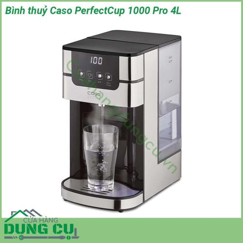 Bình thuỷ Caso PerfectCup 1000 Pro 4L được thiết kế dày dặn chắc chắn an toàn với kiểu dáng thời trang phù hợp với không gian những ngôi nhà hiện đại  Màn hình Led cảm ứng nhiệt độ được điều chỉnh với mức cài đặt khác nhau từ 70 đến 100°C