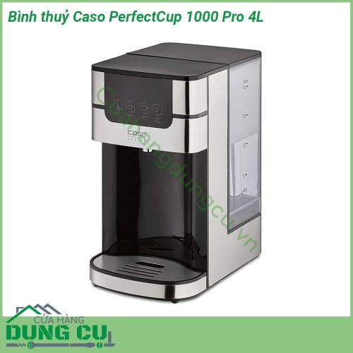 Bình thuỷ Caso PerfectCup 1000 Pro 4L được thiết kế dày dặn chắc chắn an toàn với kiểu dáng thời trang phù hợp với không gian những ngôi nhà hiện đại  Màn hình Led cảm ứng nhiệt độ được điều chỉnh với mức cài đặt khác nhau từ 70 đến 100°C