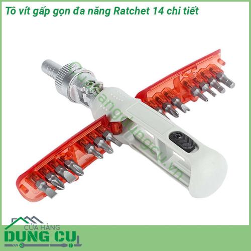 Bộ tuốc nơ vít đảo chiều 14 đầu vặn đa năng No2885 nhỏ gọn cứng cáp  chất liệu thép hợp kim không gỉ chắc chắn giúp tăng khả năng chống mài mòn chống gỉ sét Tay cầm được làm bằng nhựa ABS chống trượt thoải mái khi cầm đẹp và trang nhã