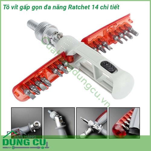 Bộ tuốc nơ vít đảo chiều 14 đầu vặn đa năng No2885 nhỏ gọn cứng cáp  chất liệu thép hợp kim không gỉ chắc chắn giúp tăng khả năng chống mài mòn chống gỉ sét Tay cầm được làm bằng nhựa ABS chống trượt thoải mái khi cầm đẹp và trang nhã