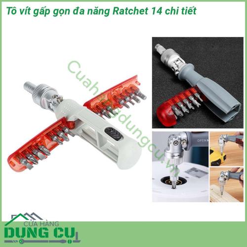 Bộ tuốc nơ vít đảo chiều 14 đầu vặn đa năng No2885 nhỏ gọn cứng cáp  chất liệu thép hợp kim không gỉ chắc chắn giúp tăng khả năng chống mài mòn chống gỉ sét Tay cầm được làm bằng nhựa ABS chống trượt thoải mái khi cầm đẹp và trang nhã