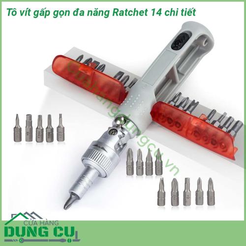 Bộ tuốc nơ vít đảo chiều 14 đầu vặn đa năng No2885 nhỏ gọn cứng cáp  chất liệu thép hợp kim không gỉ chắc chắn giúp tăng khả năng chống mài mòn chống gỉ sét Tay cầm được làm bằng nhựa ABS chống trượt thoải mái khi cầm đẹp và trang nhã