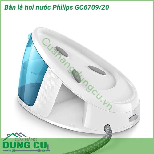 Bàn là hơi nước Philips GC6709 20 với công suất lên đến 2400W cùng lực phun hơi nước mạnh mẽ 180g Áp suất bơm tối đa 5 2 bar  Mặt bàn ủi được thiết kế thông minh với lớp gốm phủ T-ionicglide giúp chống xước tối đa với lớp oxit titan và hạn chế bám bẩn