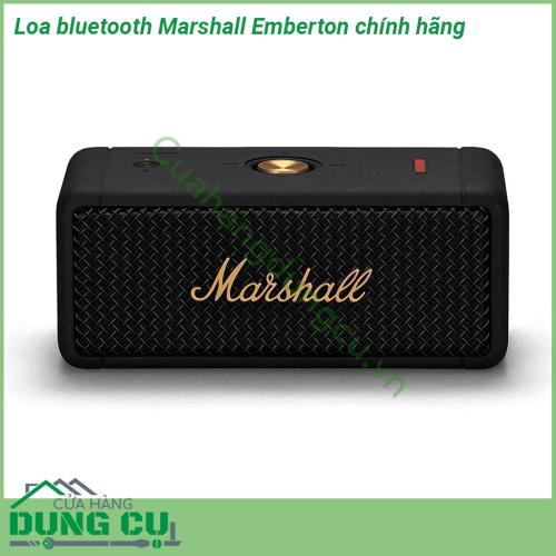 Loa bluetooth Marshall Emberton chính hãng có thiết kế vỏ nhám làm từ chất liệu cao cấp giúp chống thấm nước và chống va đập hoàn hảo  Thiết kế và chất âm đậm chất Marshall thiết kế nhỏ gọn dễ dàng mang đi khi di chuyển thời lượng pin tốt công suất lớn