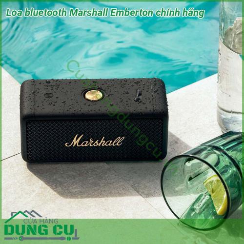 Loa bluetooth Marshall Emberton chính hãng có thiết kế vỏ nhám làm từ chất liệu cao cấp giúp chống thấm nước và chống va đập hoàn hảo  Thiết kế và chất âm đậm chất Marshall thiết kế nhỏ gọn dễ dàng mang đi khi di chuyển thời lượng pin tốt công suất lớn