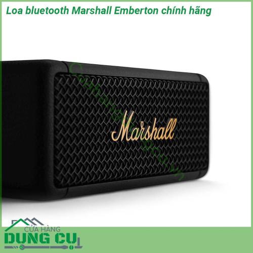 Loa bluetooth Marshall Emberton chính hãng có thiết kế vỏ nhám làm từ chất liệu cao cấp giúp chống thấm nước và chống va đập hoàn hảo  Thiết kế và chất âm đậm chất Marshall thiết kế nhỏ gọn dễ dàng mang đi khi di chuyển thời lượng pin tốt công suất lớn