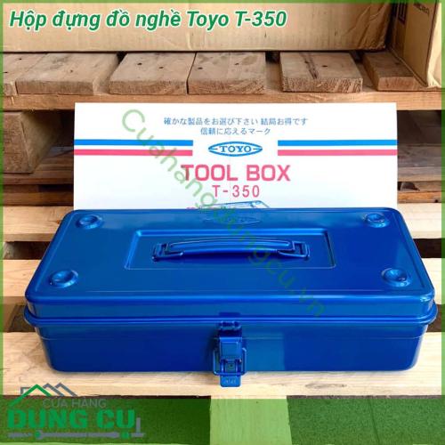 Hộp đựng đồ nghề Toyo T-350 được làm từ thép không gỉ cán nguội  Hộp có thiết kế gọn gàng tay cầm chắc chắn thiết kế dễ dàng di chuyển Hộp đồ nghề bền chắc chống va đập chống hoen gỉ