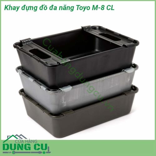 Khay đựng đồ đa năng Toyo M-8 CL với thiết kế nhỏ gọn bền đẹp Sản phẩm được dập nguyên tấm liền mạch bề mặt mạ kẽm chống gỉ hoàn hảo  Với tay xách 2 bên có tác dụng mang xếp và đỡ khi xếp gọn hay chồng lên nhau