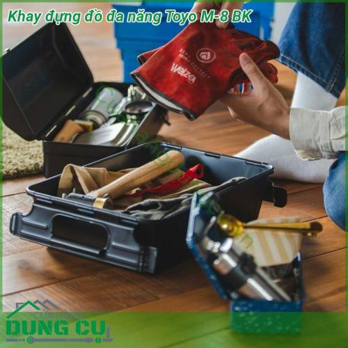 Khay đựng đồ đa năng Toyo M-8 BK với thiết kế nhỏ gọn bền đẹp Sản phẩm được dập nguyên tấm liền mạch  bề mặt mạ kẽm chống gỉ hoàn hảo  Sản phẩm còn phù hợp để làm các công việc DIY vườn tược hoặc sử dụng trên xe ô tô