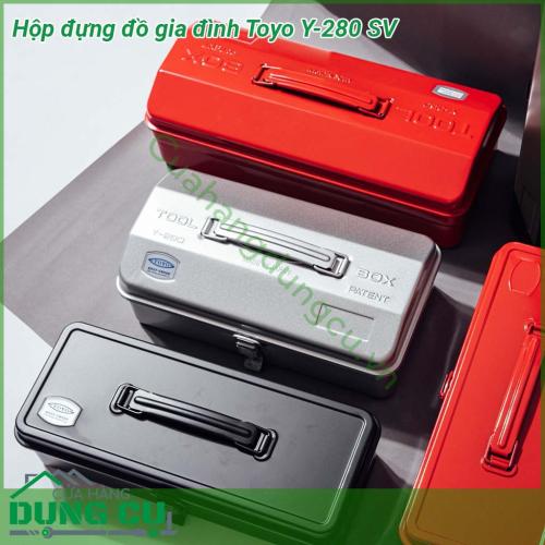 Hộp đựng đồ gia đình Toyo Y-280 SV thiết kế nhỏ gọn với 1 khoang chứa rộng Chất liệu thép không gỉ độ bền cao chống thấm nước dễ vệ sinh Bên ngoài được sơn tĩnh điện chống ăn mòn Tay cầm chắc chắn với khóa chốt đảm bảo an toàn khi cất đồ