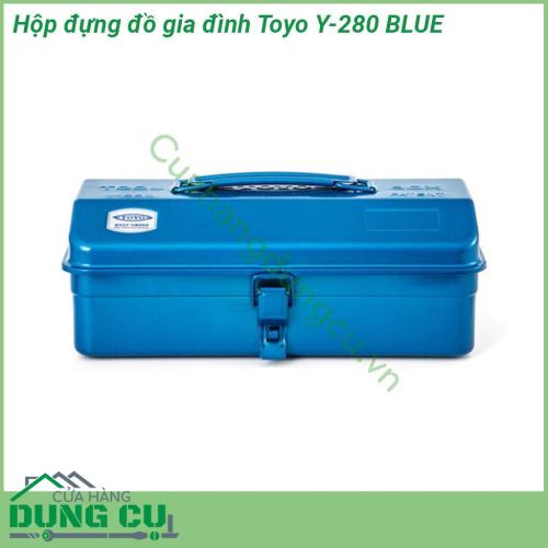 Hộp đựng đồ nghề sắt Toyo Y-280 BLUE được làm bằng chất liệu sắt siêu cứng chắc chắn độ bền cao  Vỏ hộp được sơn bằng sơn tĩnh điện màu xanh chống trầy xước và hóa chất ăn mòn Tay cầm chắc chắn  chốt khóa chắc chắn tránh rơi thất lạc đồ