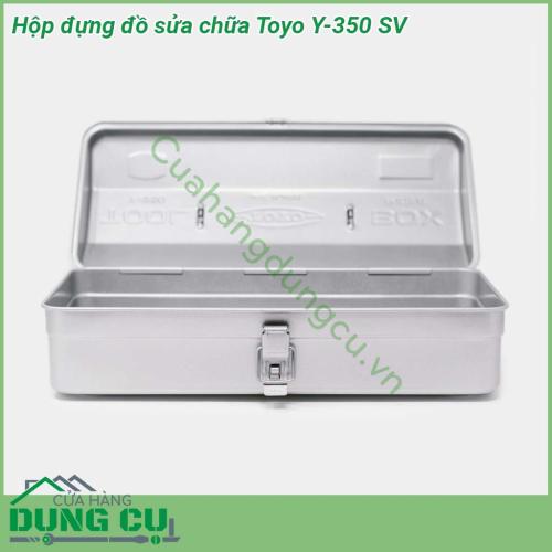 Hộp đựng đồ sửa chữa Toyo Y-350 SV ngăn chứa rộng rãi được làm bằng sắt dày cứng cáp sơn tĩnh điện sáng bóng chống gỉ sét  Tay cầm cũng bằng sắt mỏng uốn và nối bằng các móc sắt vô cùng chắc chắn Chốt khóa chắc chắn bảo quản đồ tránh thất lạc