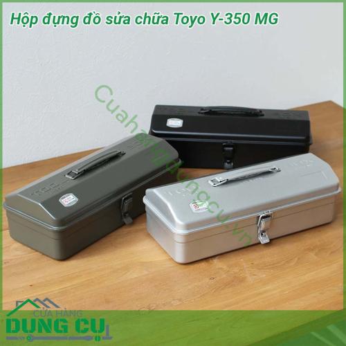 Hộp đựng đồ sửa chữa Toyo Y-350 MG được làm bằng sắt dầy bền bỉ chịu được va đập mạnh trong các môi trường làm việc nặng Bề mặt hộp cũng được sơn tĩnh điện màu xanh rêu vô cùng bắt mắt với độ sáng bóng cũng như khả năng chống gỉ