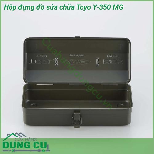 Hộp đựng đồ sửa chữa Toyo Y-350 MG được làm bằng sắt dầy bền bỉ chịu được va đập mạnh trong các môi trường làm việc nặng Bề mặt hộp cũng được sơn tĩnh điện màu xanh rêu vô cùng bắt mắt với độ sáng bóng cũng như khả năng chống gỉ