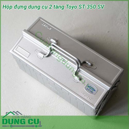 Hộp đựng dụng cụ 2 tầng Toyo ST-350 SV được làm bằng vật liệu chắc chắn chống va đập độ bền cao Thiết kế thông minh 2 tầng xếp chống và 1 khay lớn dưới đáy thùng tự mở ra khi mở nắp Tay xách chắc chắn khi mở 2 tay xách ngả sang 2 bên dễ dàng lấy đồ