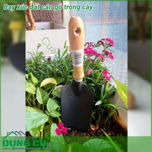 Bay xúc đất cán gỗ trồng cây được làm từ chất liệu thép chống gỉ sét với độ bền chắc cao chống ăn mòn và không bị oxy hóa ngay cả khi làm việc ở điều kiện ẩm ướt Tay cầm bằng gỗ chắc chắn vừa vặn hạn chế trơn trượt thuận tiện khi cầm nắm và thao tác