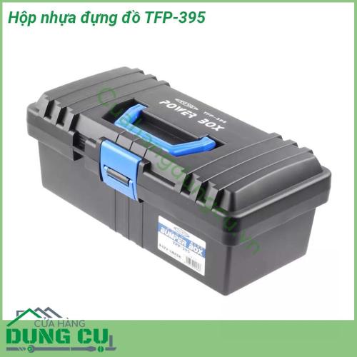 Hộp nhựa đựng đồ TFP-395 được thiết kế rộng rãi giúp các dụng cụ bên trong được bảo quản tốt nhất gọn gàng nhất và không bị thất lạc Hộp đựng đồ nghề bằng nhựa có quai xách tiện dụng cho việc mang theo mọi lúc mọi nơi