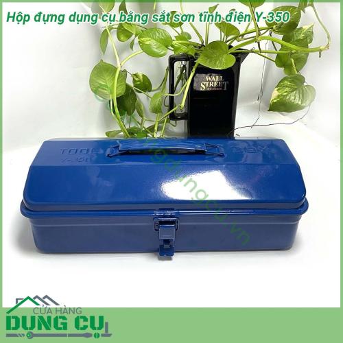 Hộp đựng dụng cụ bằng sắt sơn tĩnh điện Y-350 thiết kế nhỏ gọn chất liệu sắt dày dặn bên ngoài được sơn bằng sơn tĩnh điện chống trầy xước và hóa chất ăn mòn  Có tay cầm giúp việc xách thuận lợi cho việc sửa chữa tháo lắp ở những nơi xa