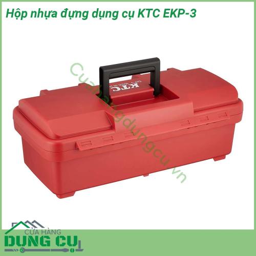 Hộp nhựa đựng dụng cụ KTC EKP-3 được làm từ nhựa cao cấp chịu lực tốt và có độ bền cao Ngăn đựng lớn và 1 khay giúp bạn lưu trữ được nhiều dụng cụ cần thiết hơn Tay cầm chắc chắn  có 2 chốt khóa bảo quản cất giữ sản phẩm không lo bị hư hỏng