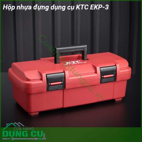 Hộp nhựa đựng dụng cụ KTC EKP-3 được làm từ nhựa cao cấp chịu lực tốt và có độ bền cao Ngăn đựng lớn và 1 khay giúp bạn lưu trữ được nhiều dụng cụ cần thiết hơn Tay cầm chắc chắn  có 2 chốt khóa bảo quản cất giữ sản phẩm không lo bị hư hỏng