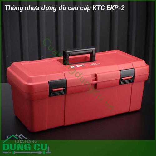 Thùng nhựa đựng đồ cao cấp KTC EKP-2 được làm bằng nhựa cao cấp cứng siêu siêu bền  Với thiết kế thông minh có thể tháo rời  quai xách tiện dụng cho việc mang theo mọi lúc 2 chốt khóa chắn chắn ngăn đựng đồ lớn đảm bảo cho việc bảo quản cất giữ sản phẩm