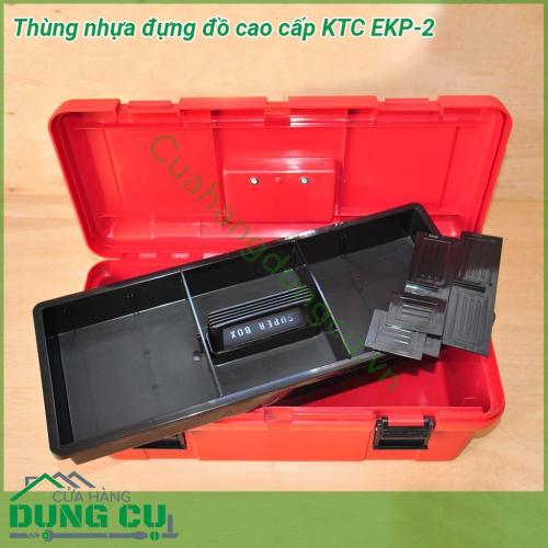 Thùng nhựa đựng đồ cao cấp KTC EKP-2 được làm bằng nhựa cao cấp cứng siêu siêu bền  Với thiết kế thông minh có thể tháo rời  quai xách tiện dụng cho việc mang theo mọi lúc 2 chốt khóa chắn chắn ngăn đựng đồ lớn đảm bảo cho việc bảo quản cất giữ sản phẩm