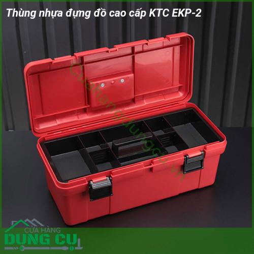 Thùng nhựa đựng đồ cao cấp KTC EKP-2 được làm bằng nhựa cao cấp cứng siêu siêu bền  Với thiết kế thông minh có thể tháo rời  quai xách tiện dụng cho việc mang theo mọi lúc 2 chốt khóa chắn chắn ngăn đựng đồ lớn đảm bảo cho việc bảo quản cất giữ sản phẩm