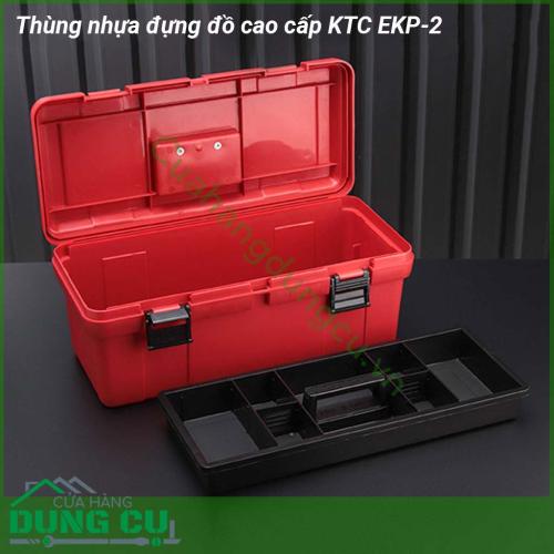 Thùng nhựa đựng đồ cao cấp KTC EKP-2 được làm bằng nhựa cao cấp cứng siêu siêu bền  Với thiết kế thông minh có thể tháo rời  quai xách tiện dụng cho việc mang theo mọi lúc 2 chốt khóa chắn chắn ngăn đựng đồ lớn đảm bảo cho việc bảo quản cất giữ sản phẩm