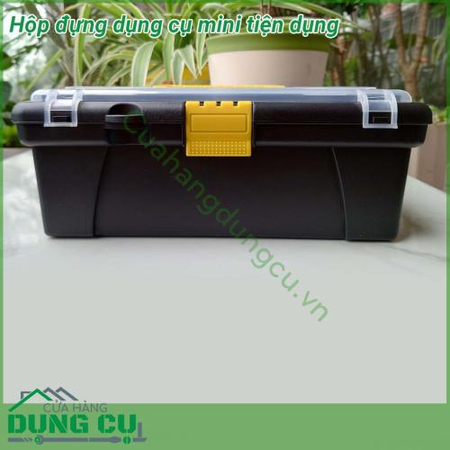 Hộp đựng dụng cụ mini tiện dụng làm từ chất liệu nhựa cao cấp  đảm bảo độ bền và chịu lực tốt  Khóa gài chắc chắn an toàn  Tay cầm thoải mái chắc chắn Ngăn đựng đồ rộng rãi  giúp bảo quản các thiết bị chỉ trong một hộp đựng đa năng và tiện dụng