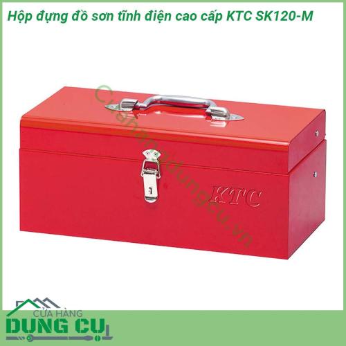 Hộp đựng đồ sơn tĩnh điện cao cấp KTC SK120-M được làm từ hợp kim thép cứng chắc với độ bền cao chống gỉ sét tốt Chất liệu bền bỉ không bị biến dạng khi chịu lực tác động mạnh cho thời gian sử dụng lâu dài Tay cầm và chốt khóa chắc chắn