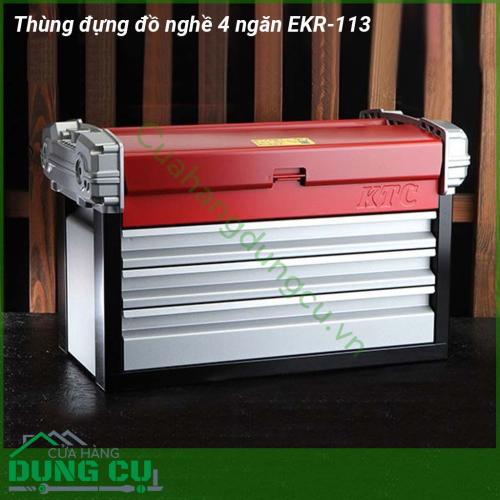 Thùng đựng đồ nghề 4 ngăn EKR-113 được làm từ thép cao cấp có độ dày được cán nguội chống ăn mòn nên hộp có tuổi thọ cao không bị ghỉ và không bị cong vênh Bên ngoài được sơn tĩnh điện bóng đẹp chống gỉ 4 ngăn đựng riêng biệt dễ phân loại đồ